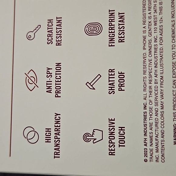 Gen Tek 3 Pk Privacy Glass HD Tempered Screen Protectors Fits iPhone 14 13 12 - Picture 14 of 16